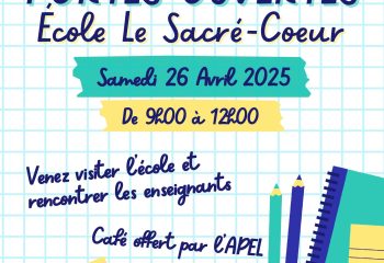 Affiche événement journée portes ouvertes école illustratif